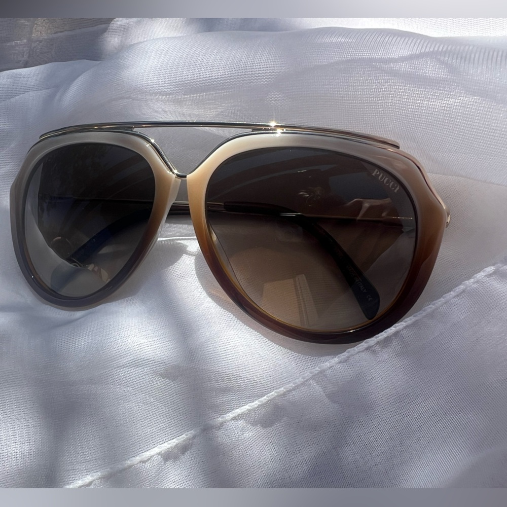 Emilio Pucci Brown Gradient Aviator Sunglasses EP15